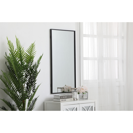 Elegant Decor Metal Frame Rectangle Mirror 18 Inch In Black MR41836BK